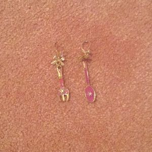 betsey Johnson spoon and fork earrings